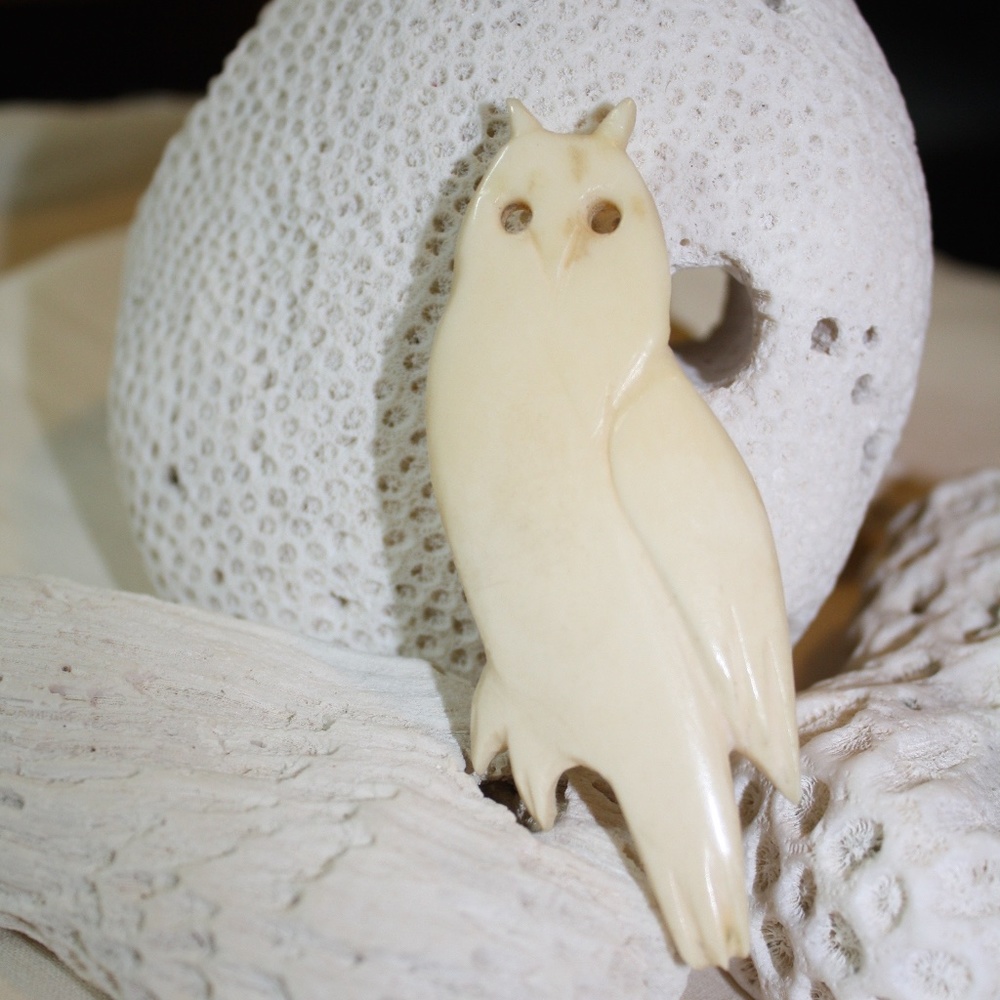 Bone Owl Pin